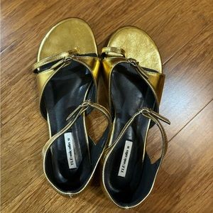 Gold strappy sandals